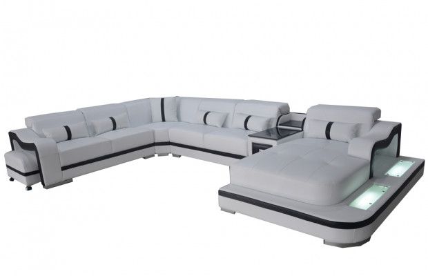 Leather couch cushion seat design modern corner suite sofa living area U shape