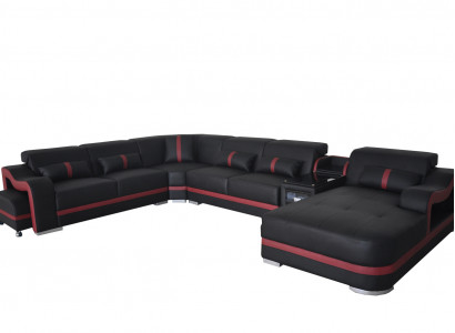 Leather Couch Upholstery Suite Seat Design Modern Corner Sofa Living Landscape U Shape
