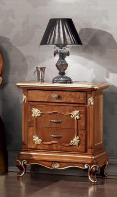 Bedroom complete set: bed, 2x nightstands, dresser, mirror, armchair 6-piece Italy