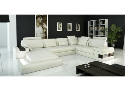 Design leather sofa couch upholstery living landscape XXL big corner sofa corner Bellini