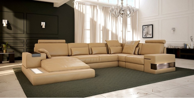 Living landscape upholstered couch set XXL big sofa Bellini design leather sofa new