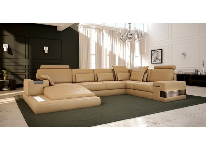 Living landscape upholstered couch set XXL big sofa Bellini design leather sofa new