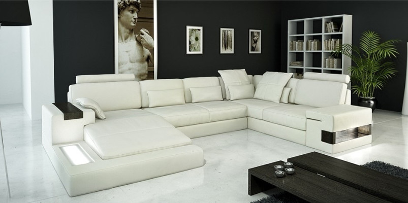 Living landscape upholstered couch set XXL big sofa Bellini design leather sofa new