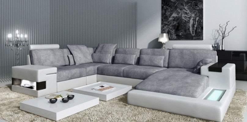 Living landscape upholstered couch set XXL big sofa Bellini design leather sofa new