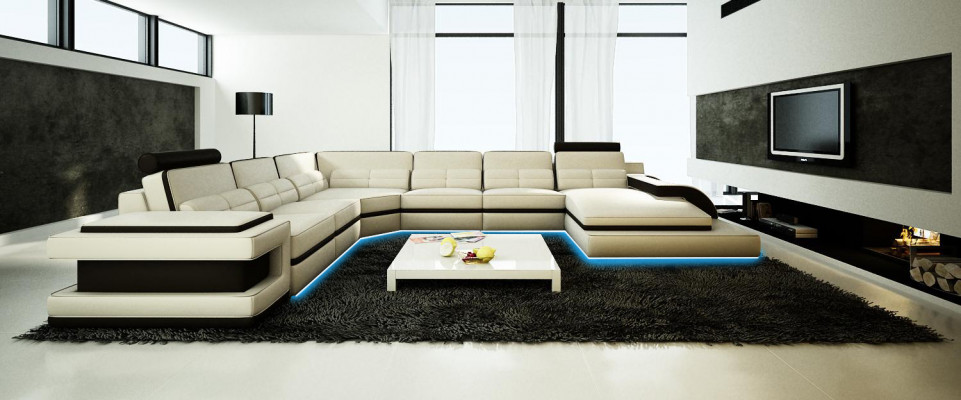 Living landscape couch upholstery corner suite designer leather sofa + USB sofa WetzlarD