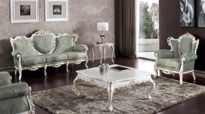 Sofa set couch classic baroque furniture living room couch 5-piece sofa table