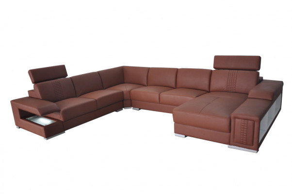 Living ambience with a U-shaped designer corner sofa