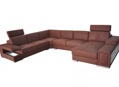 Living ambience with a U-shaped designer corner sofa