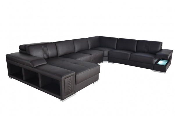 Living ambience with a U-shaped designer corner sofa