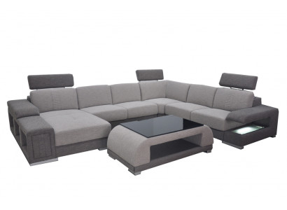 Corner Sofa Corner Modern XXL Couch Living Room Landscape Textile Suite U Shape B2015 Fabric
