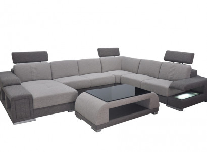Corner Sofa Corner Modern XXL Couch Living Room Landscape Textile Suite U Shape B2015 Fabric