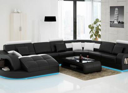 Leather Sofa Couch Living Area Corner Sofa Corner Set Design Modern Sofa L6015B
