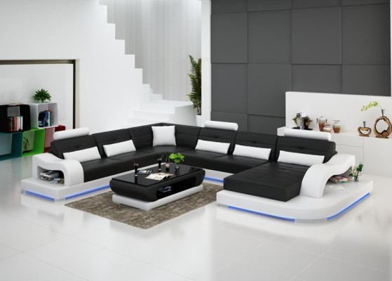 Leather Sofa Couch Living Landscape Corner Sofa Corner Set Design Modern Sofa G8005 New