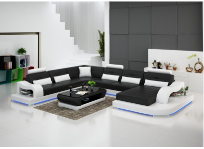 Leather Sofa Couch Living Landscape Corner Sofa Corner Set Design Modern Sofa G8005 New