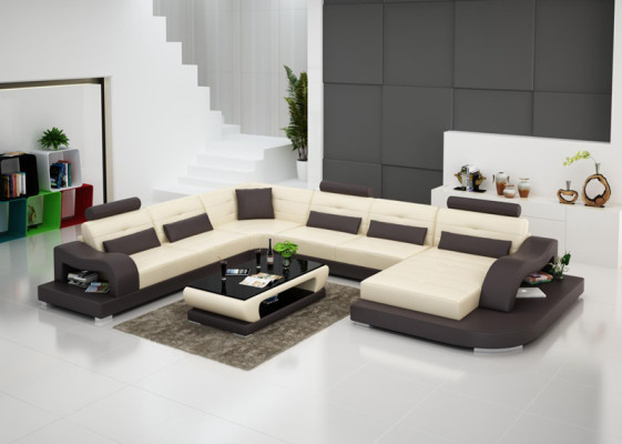 Leather Sofa Couch Living Landscape Corner Sofa Corner Set Design Modern Sofa G8005 New