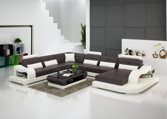 Leather Sofa Couch Living Landscape Corner Sofa Corner Set Design Modern Sofa G8005 New
