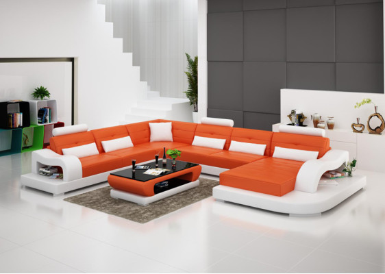 Leather Sofa Couch Living Landscape Corner Sofa Corner Set Design Modern Sofa G8005 New