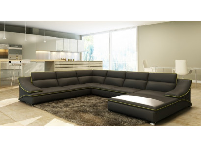 Corner sofa with USB leather sofa upholstery living area couch sofa corner suite U shape