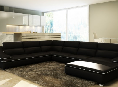 Sectional USB Leather Sofa Living Room Couch Corner Set U Shape EltmannS New