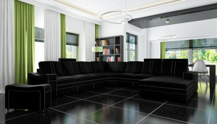 XXL leather sofa with USB leather couch living area corner sofa new set leather sofa