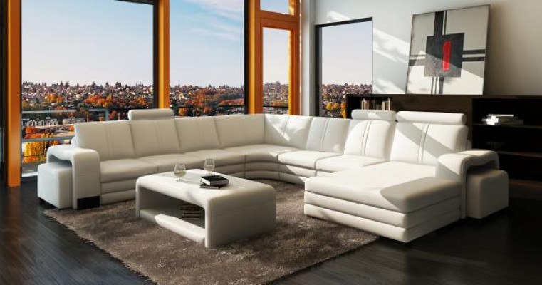 XXL leather sofa with USB leather couch living area corner sofa new set leather sofa