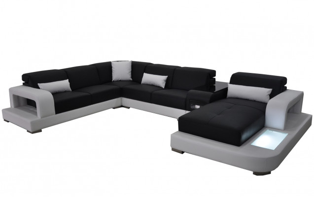 Modern upholstered living landscape sofa corner with USB + light
