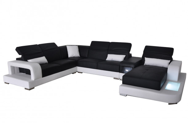 Modern upholstered living landscape sofa corner with USB + light