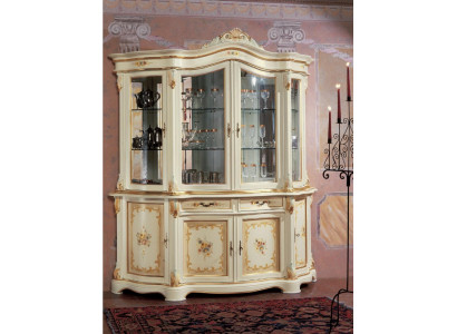 Display cabinet glass cupboard living room wood sideboard Italian furniture shelf