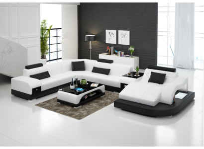 Leather sofa modern couch living landscape corner sofa corner decor design suite