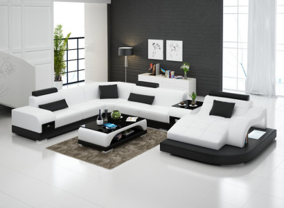 Leather sofa modern couch living landscape corner sofa corner decor design suite