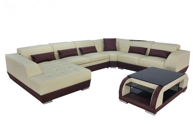 Leather sofa couch upholstery corner designer living landscape sets corner new set