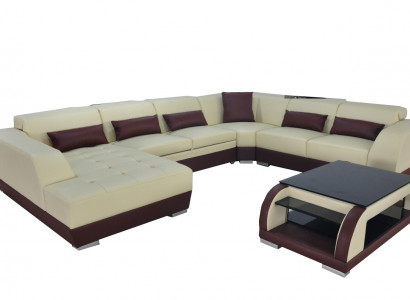 Leather sofa couch upholstery corner designer living landscape sets corner new set