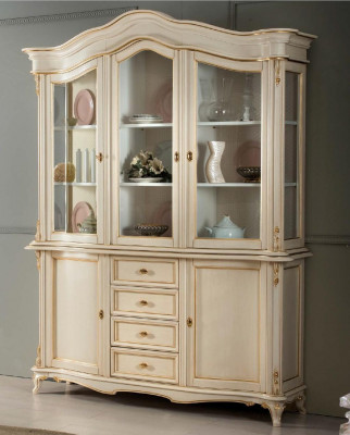 Display Cabinet Real Wood Sideboard Vitrine Solid Dining Room Furniture Solid Wood