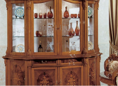 XXL Display Cabinet Solid Wood Vitrine Sideboard Italian Furniture Cabinets