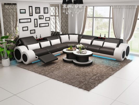 Leather sofa couch living landscape corner sofa corner set design modern sofa G8035C