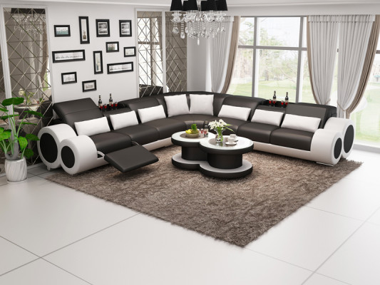 Leather sofa couch living landscape corner sofa corner set design modern sofa G8035C