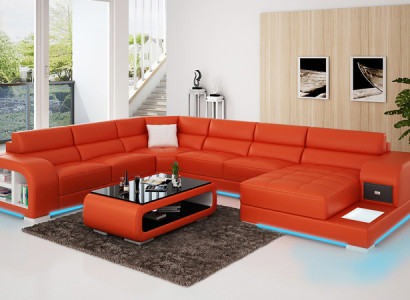 Leather sofa couch living landscape corner sofa corner suite design modern sofa