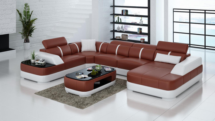 Leather sofa upholstery, corner sofa set, living room landscape, living room couch G8026