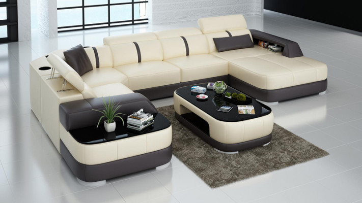 Leather sofa upholstery, corner sofa set, living room landscape, living room couch G8026