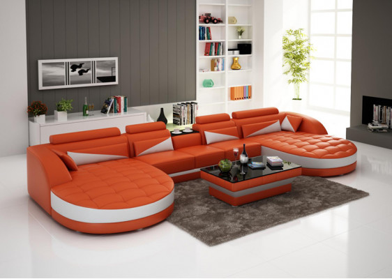 Modern design U-shaped corner sofa for a stylish living room