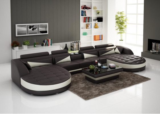 Modern design U-shaped corner sofa for a stylish living room