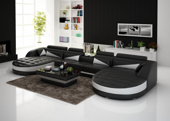 Modern design U-shaped corner sofa for a stylish living room