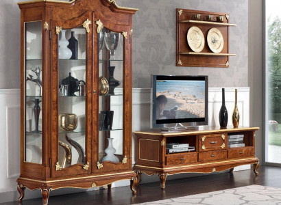 Italian living room wall unit RTV TV sideboard cabinet display cabinet wall shelf 3-piece set