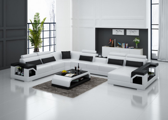 Leather sofa couch living landscape corner sofa corner suite design modern sofa with USB