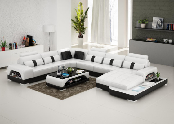 Leather sofa couch living area corner corner sofa modern design suite