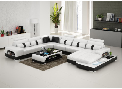 Leather sofa couch living area corner corner sofa modern design suite