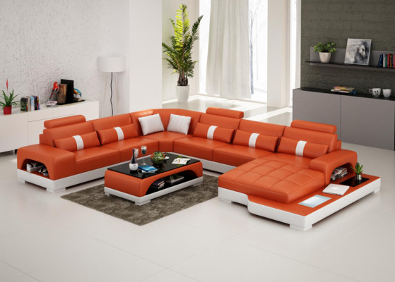 Leather sofa couch living area corner corner sofa modern design suite