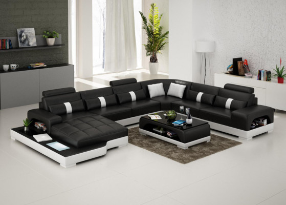 Leather sofa couch living area corner corner sofa modern design suite