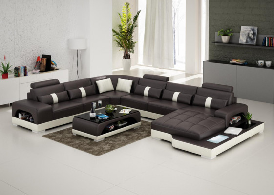 Leather sofa couch living area corner corner sofa modern design suite