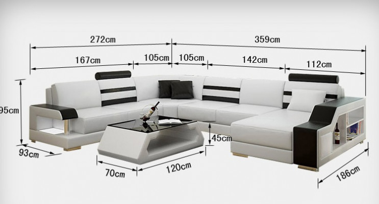 Leather sofa couch living landscape corner sofa corner set design modern new sofa L6016